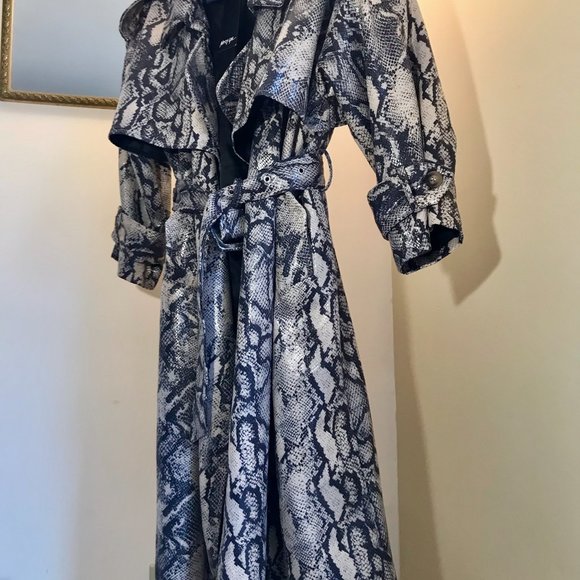 BRAND NEW Nasty Gal Snake Print Trench Coat - Picture 6 of 8